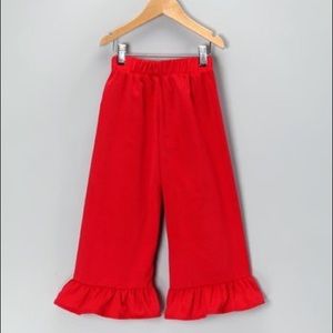 Red Corduroy Boutique Ruffle Pants Baby Girl